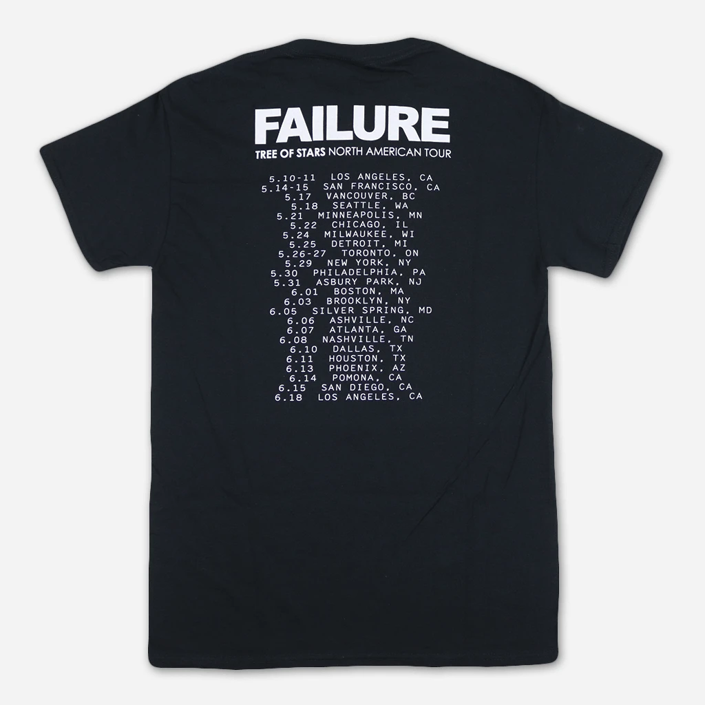 Failure New Merch North America Tour Tree Of Stars Black T-Sirt