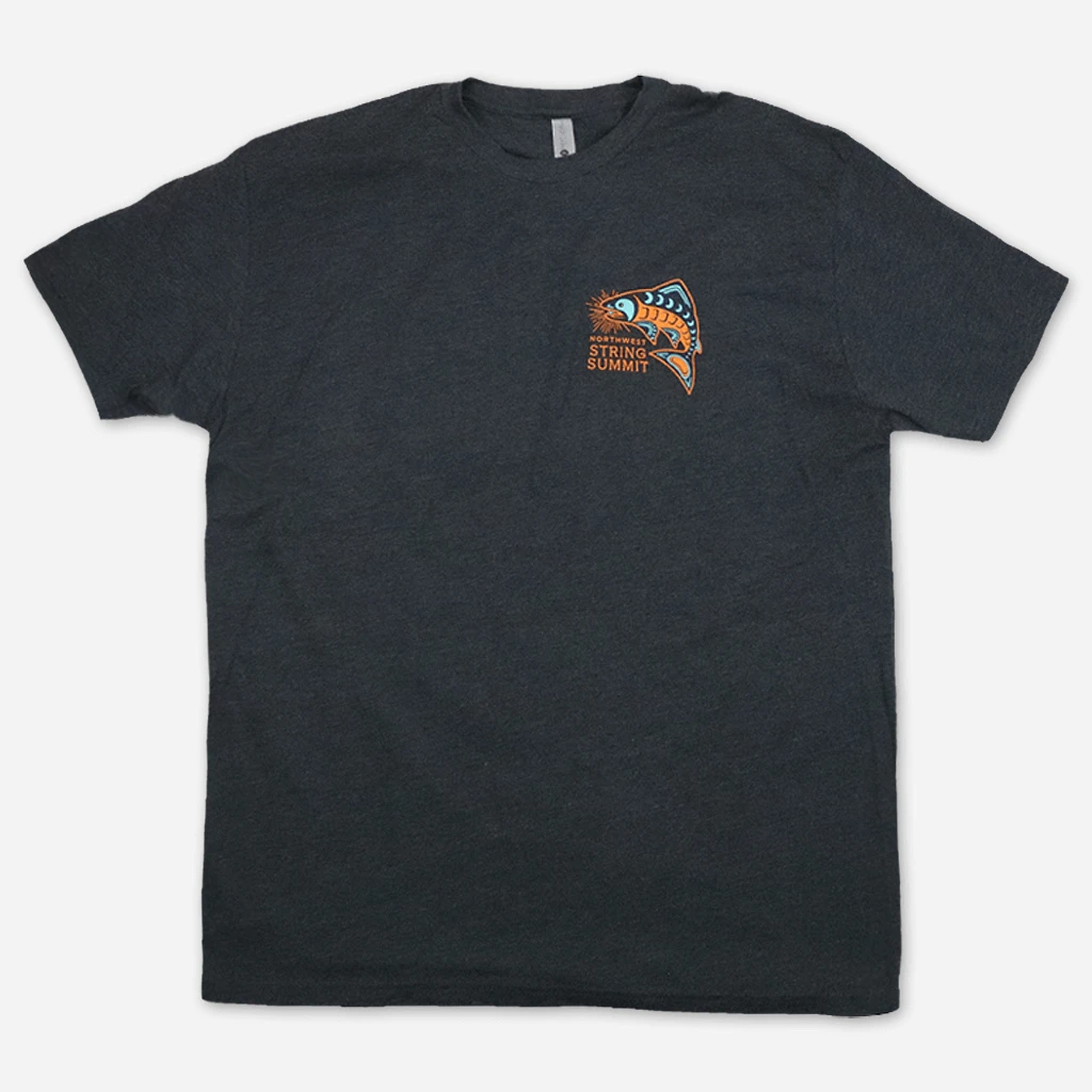 Northwest String Summit Salmon Charcoal T-Shirt New Merch