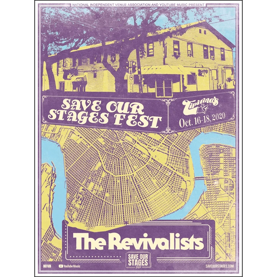 NIVA The Revivalists Live At Tipitina's - Hand Screen-Printed Poster