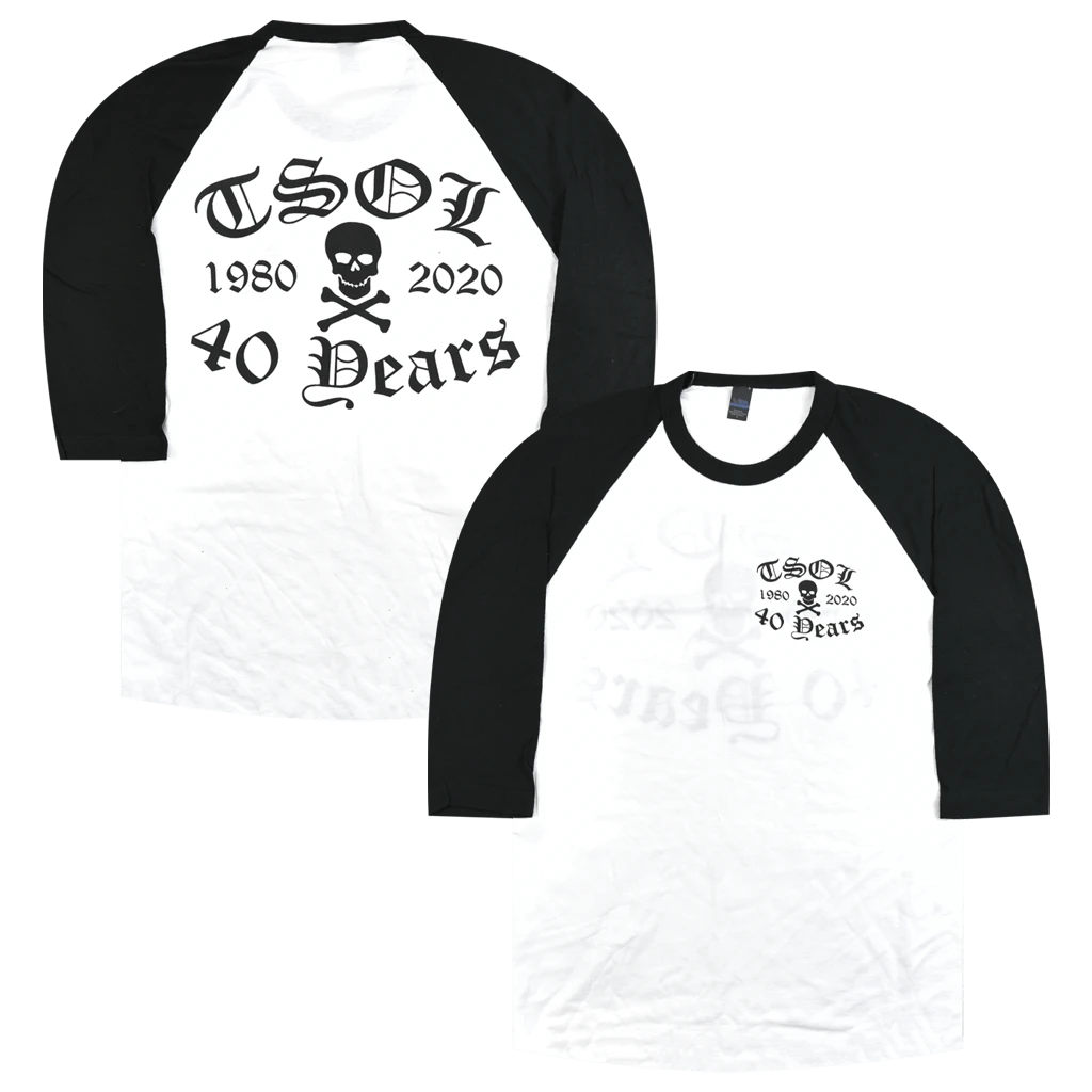 T.S.O.L. 40 Years Baseball T-Shirt New Merch