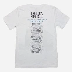 Delta Spirit Into The Wild Fall 2014 Tour White Poly-Cotton T-Shirt