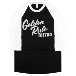 Golden Rule Tattoo Shop Logo Baseball T-Shirt