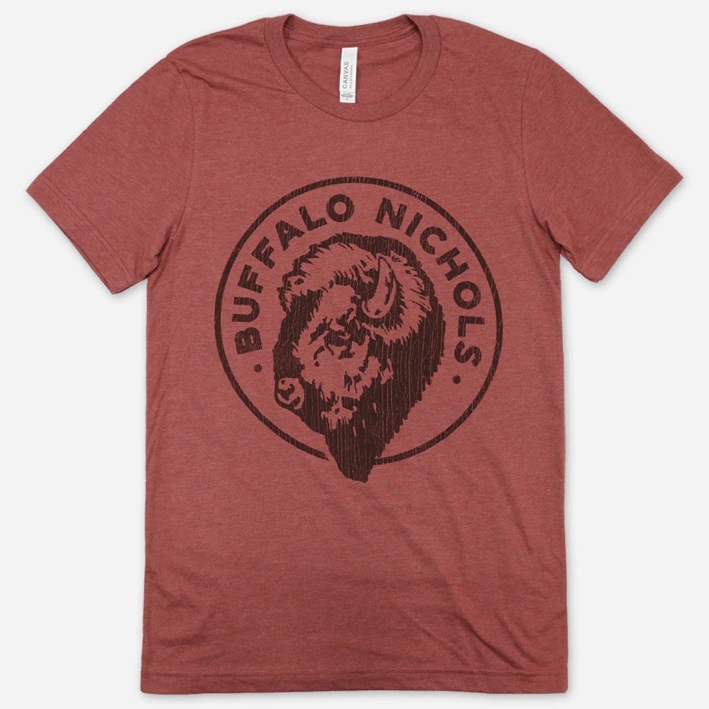 Buffalo Nichols New Merch Merit Badge Heather Clay T-Shirt