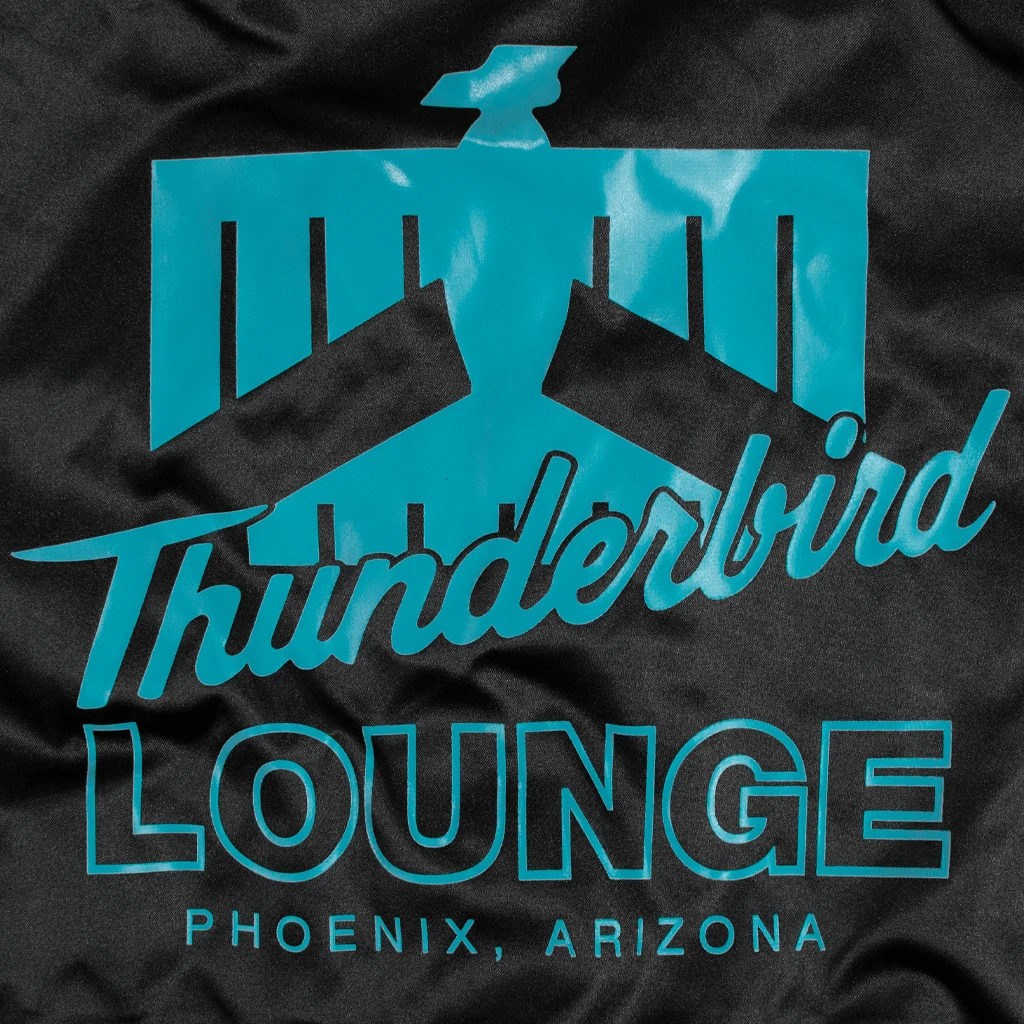 Thunderbird Lounge TL Logo Black Satin Jacket