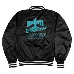 Thunderbird Lounge TL Logo Black Satin Jacket