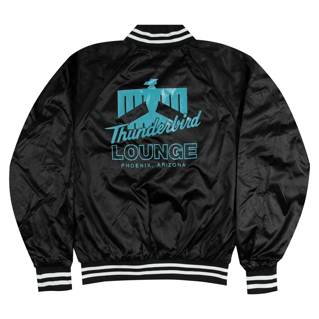 Thunderbird Lounge TL Logo Black Satin Jacket