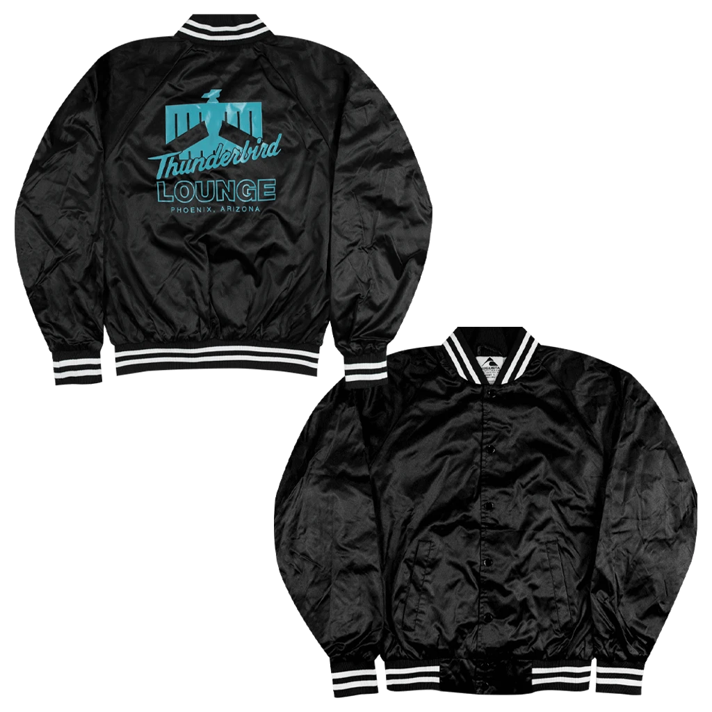 Thunderbird Lounge TL Logo Black Satin Jacket