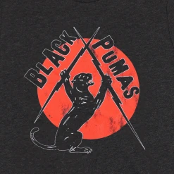 Black Pumas Lightning Charcoal Black Triblend T-Shirt New Merch