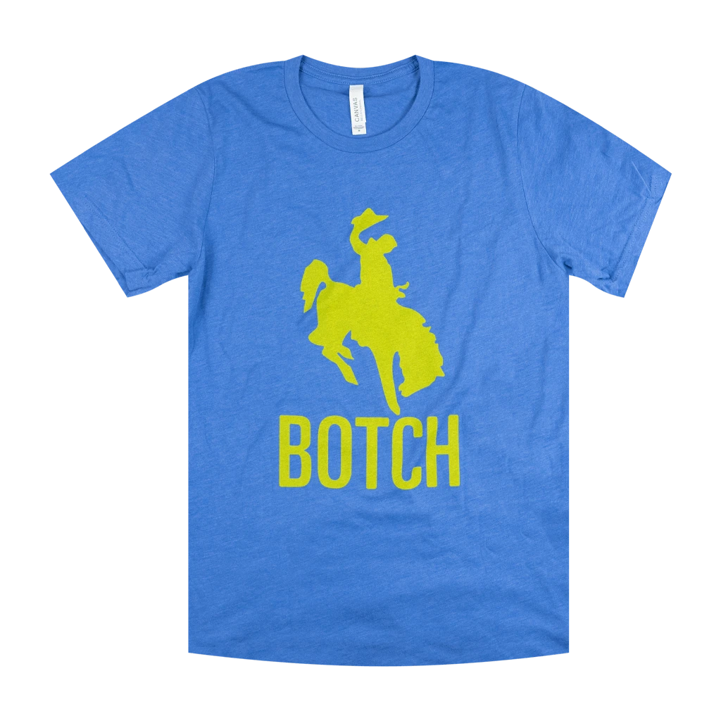 Botch New Merch Cowboy Blue Tri-Blend T-Shirt (Yellow Ink)