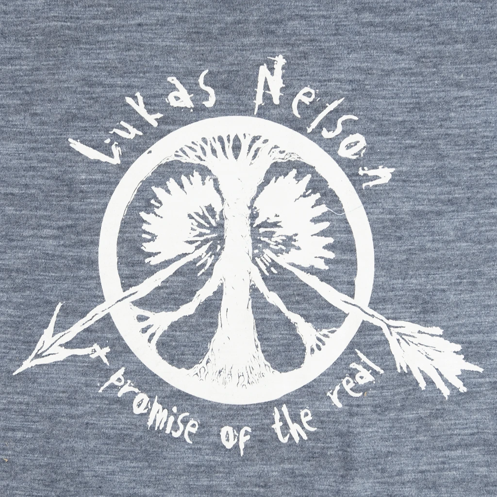 Lukas Nelson & Promise Of The Real Leave Em Behind Women's Heather Grey Long Sleeve T-Shirt New Merch