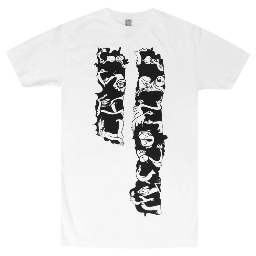 Cass McCombs New Merch Chris Lux Animal Lettering White T-Shirt (Black Print)
