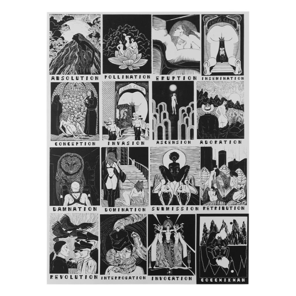 King Khan New Merch Cocchi Khan Black & White Tarot Poster