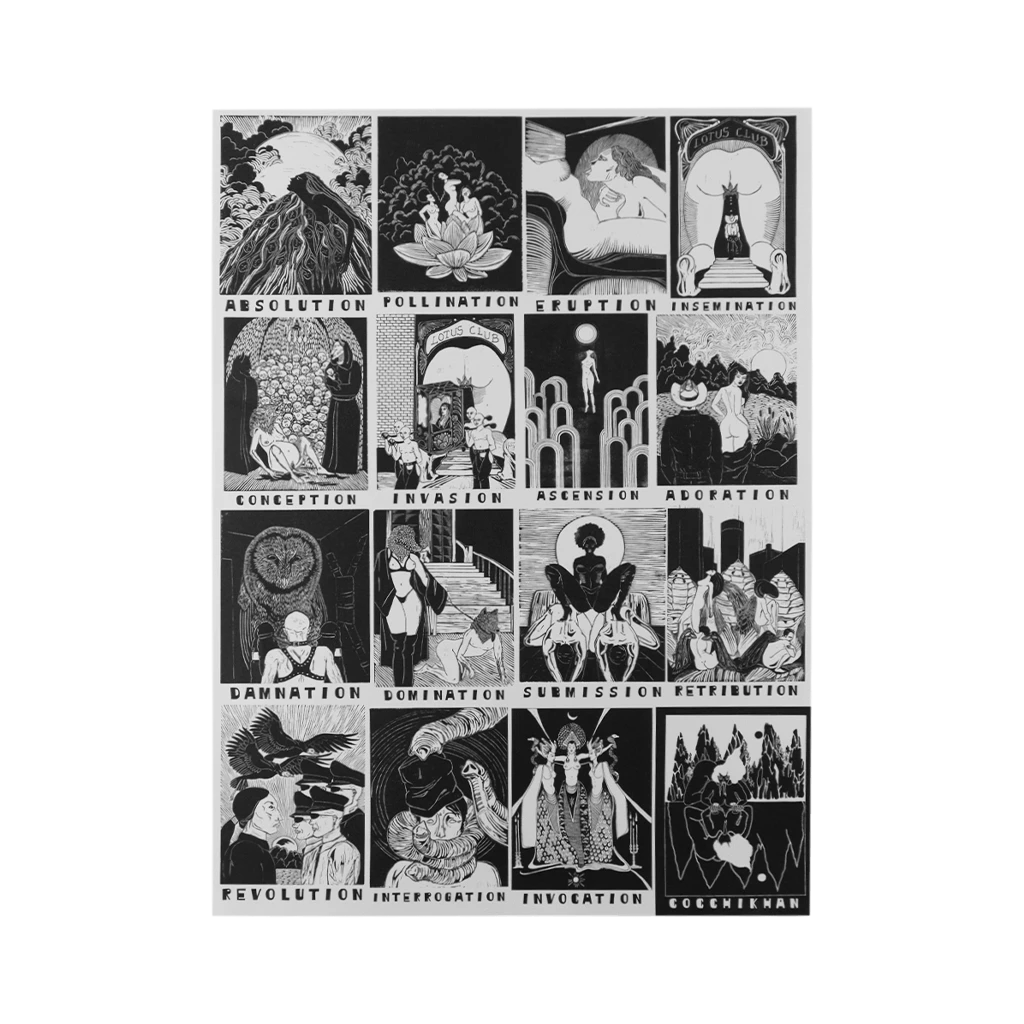 King Khan New Merch Cocchi Khan Black & White Tarot Poster