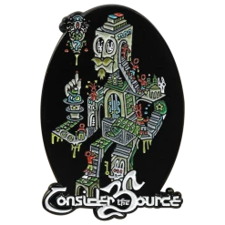 Consider The Source Box Stair Mustache Man Pin New Merch