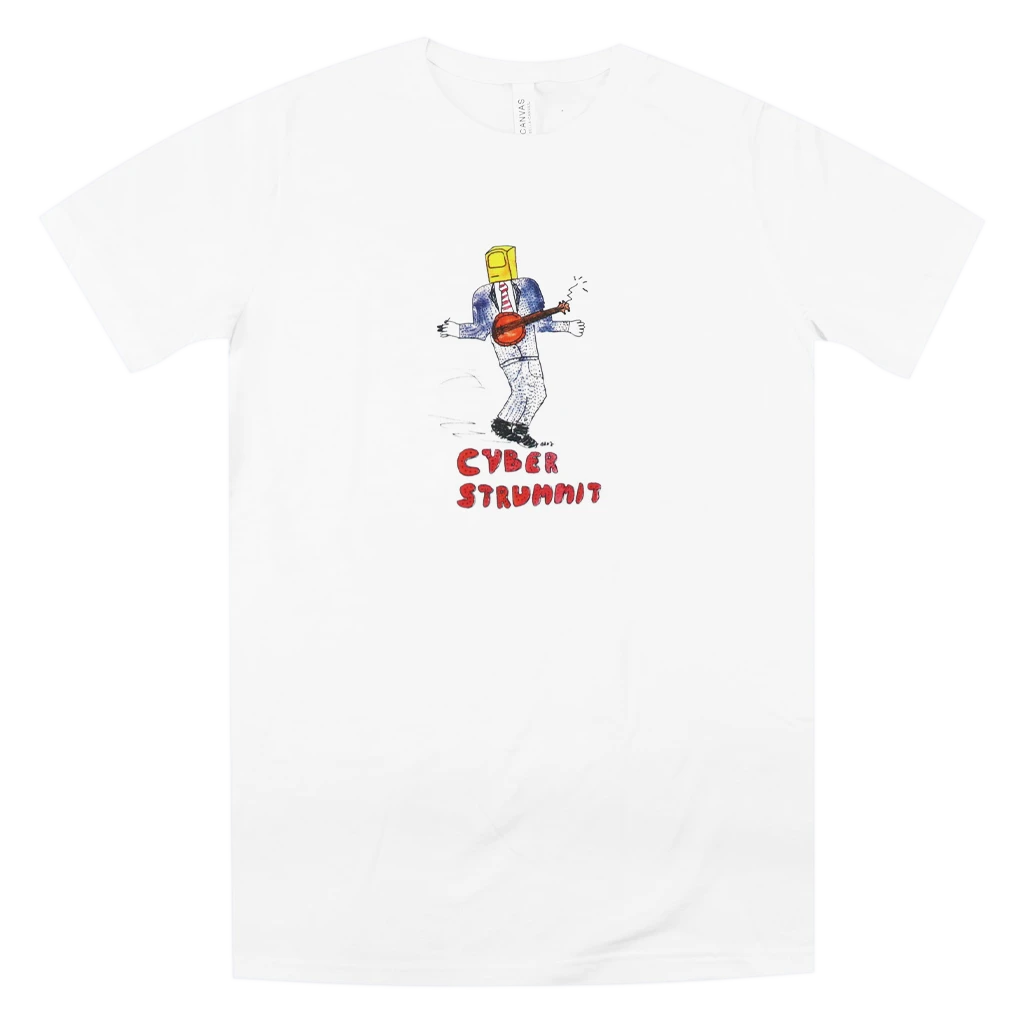 Northwest String Summit New Merch Cyber Strummit Banjo MacCoury White Unisex T-Shirt