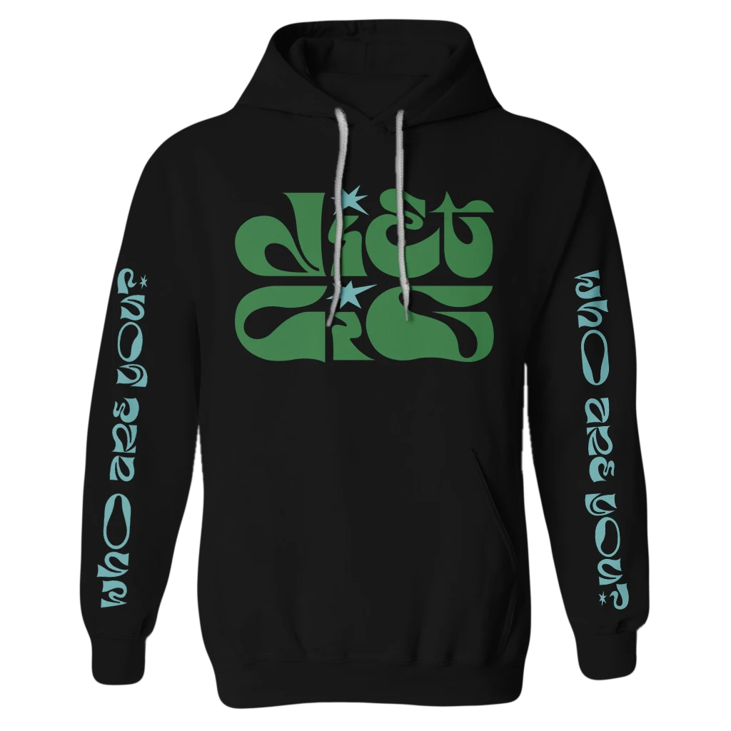 Diet Cig New Merch Who Are You? Black Pullover Hoodie