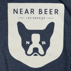 NEAR BEER Dog Face Tri-Blend Navy T-Shirt