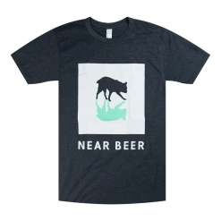 NEAR BEER Limited Dog Profile Tri-Blend Navy T-Shirt New Merch