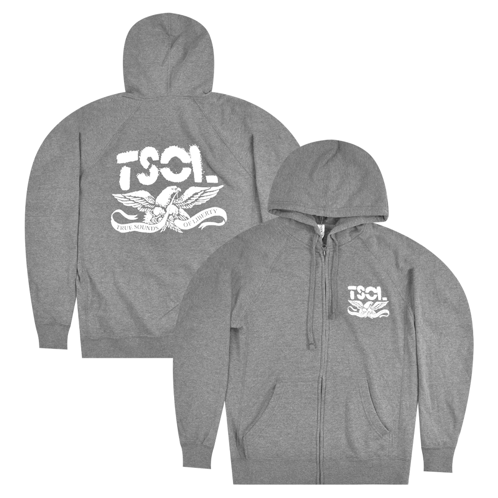 T.S.O.L. Logo Grey Zip Hoodie New Merch