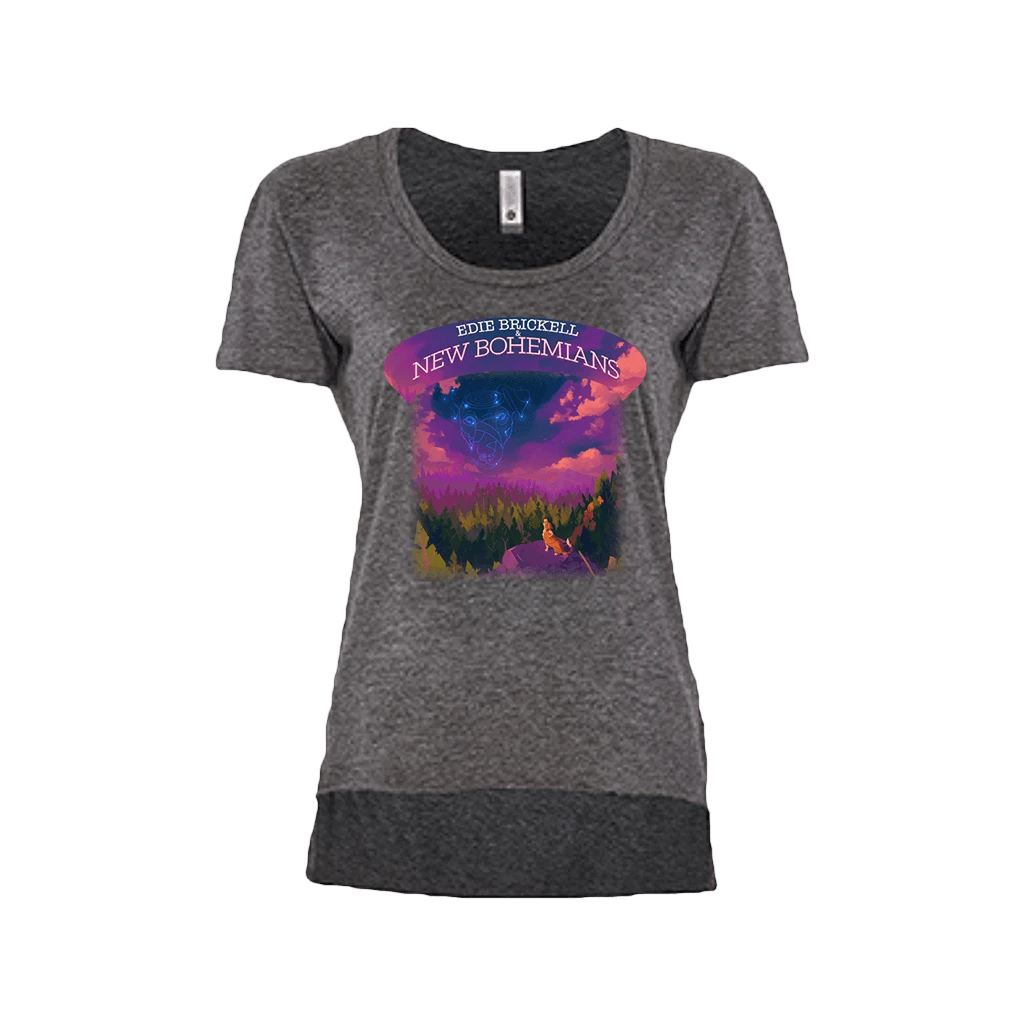Edie Brickell & New Bohemians Festival Ladies Charcoal T-Shirt New Merch