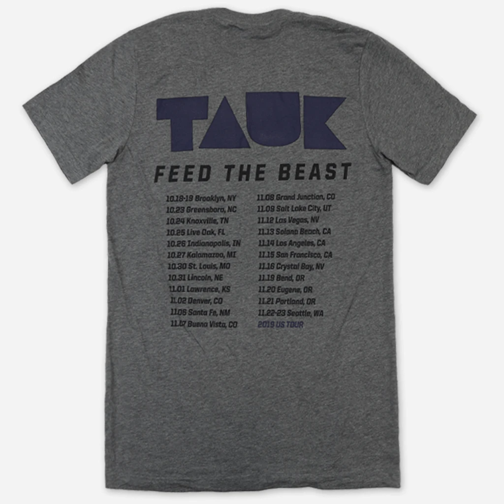 TAUK New Merch Feed The Beast Tour Heather Grey T-Shirt
