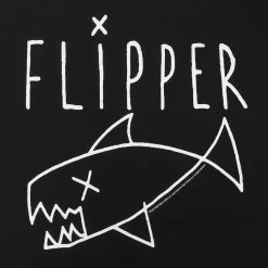 Flipper New Merch Classic Long Fish Logo Black T-Shirt