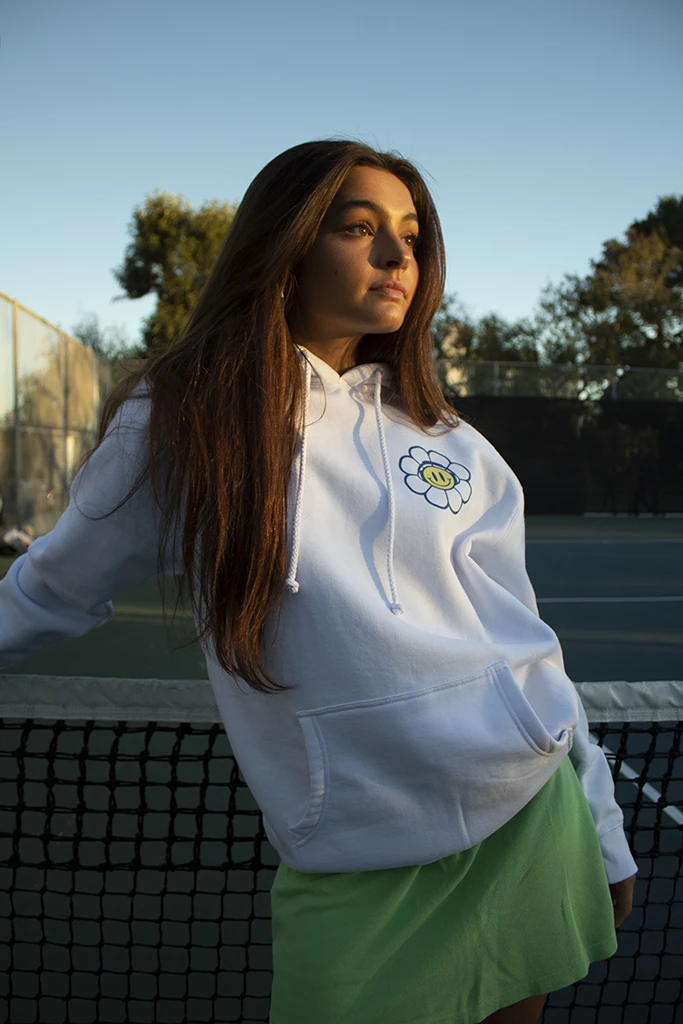 Disco Lines Flower Face Hoodie New Merch