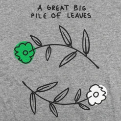 A Great Big Pile Of Leaves Green & White Flower Grey T-Shirt New Merch