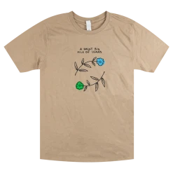 A Great Big Pile Of Leaves Blue & Green Flower Desert Tan T-Shirt New Merch