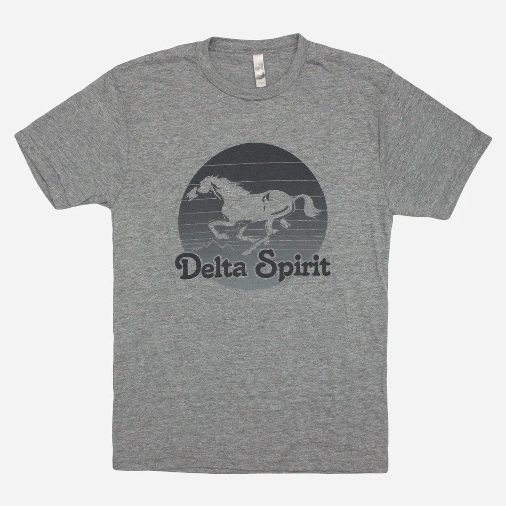 Delta Spirit New Merch Horse Heather Grey Tri-Blend