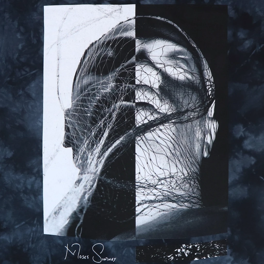 Moses Sumney Inverted Black Crystal Tie Dye T-Shirt New Merch