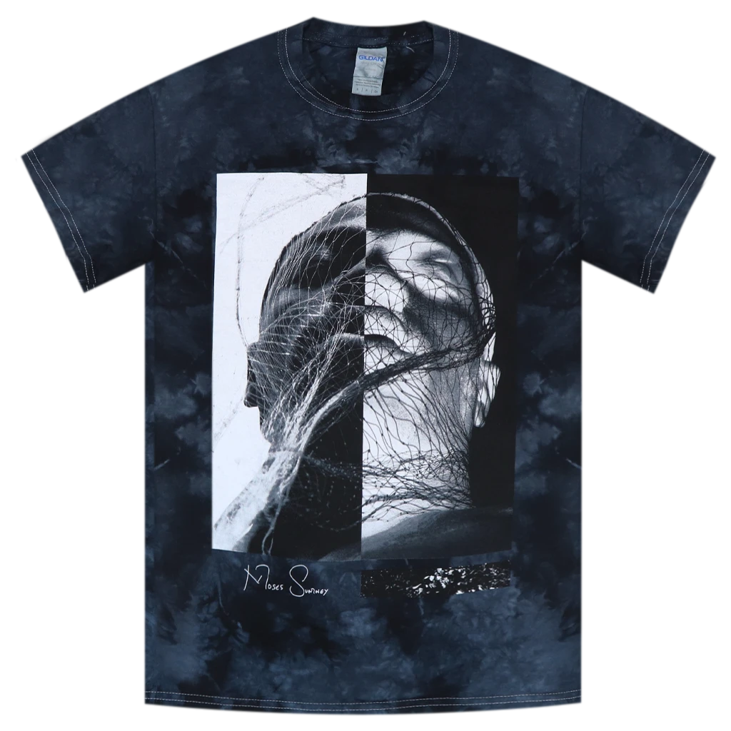 Moses Sumney Inverted Black Crystal Tie Dye T-Shirt New Merch
