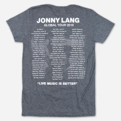 Jonny Lang New Merch Signs 2018 Tour Dark Heather Grey T-Shirt