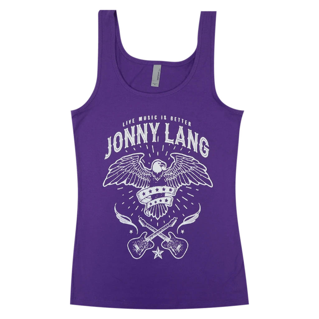 Jonny Lang Eagle Women's Purple Tank Top New Merch