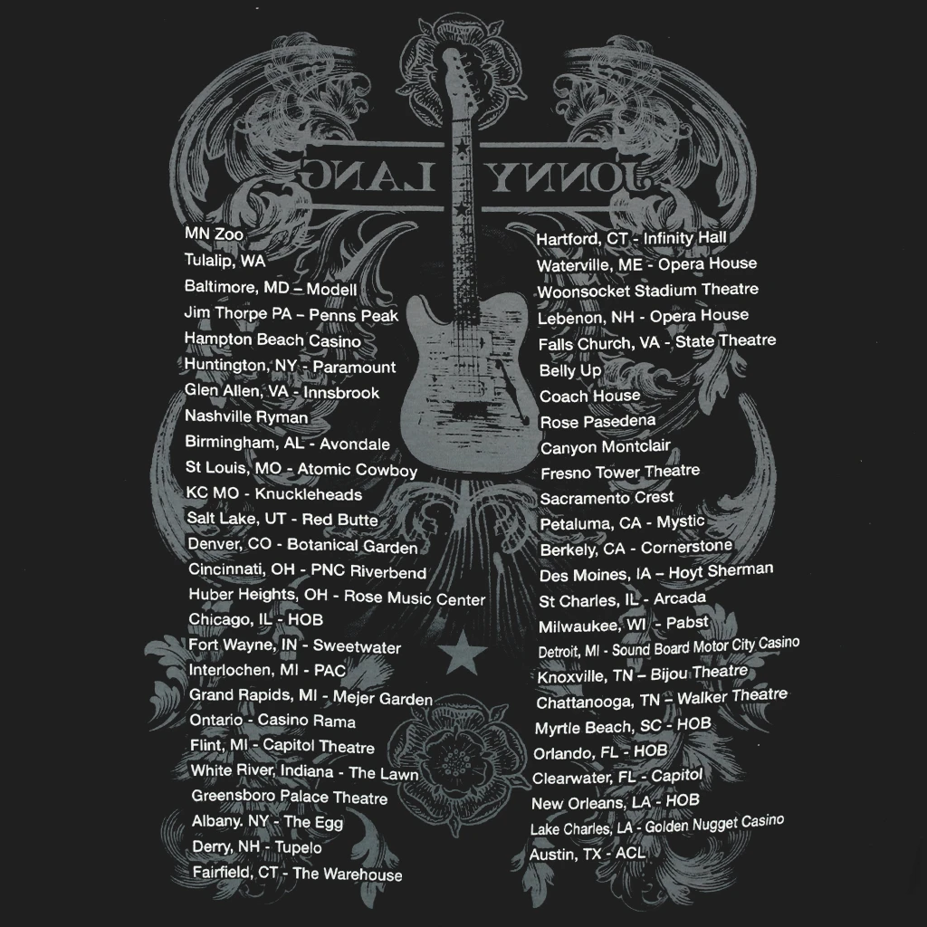 Jonny Lang New Merch Guitar Tour Women's Black T-Shirt