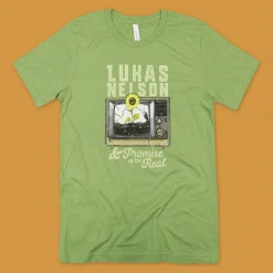 Lukas Nelson & Promise Of The Real Sunflower TV Heather Green T-Shirt New Merch
