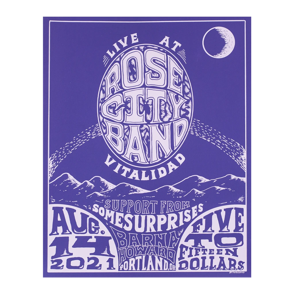 Rose City Band Vitalidad - Limited Edition Screen Printed Poster New Merch