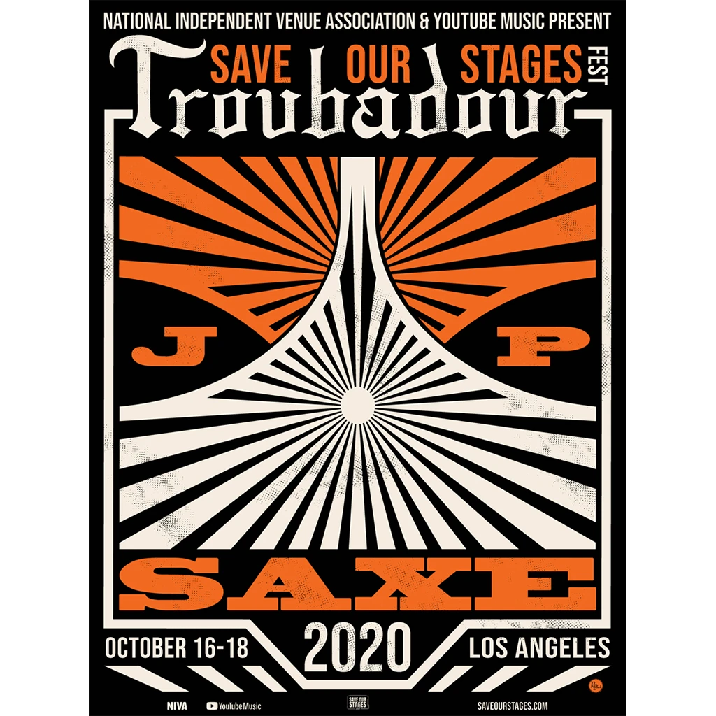 NIVA New Merch JP Saxe Live At Troubadour - Hand Screen-Printed Poster