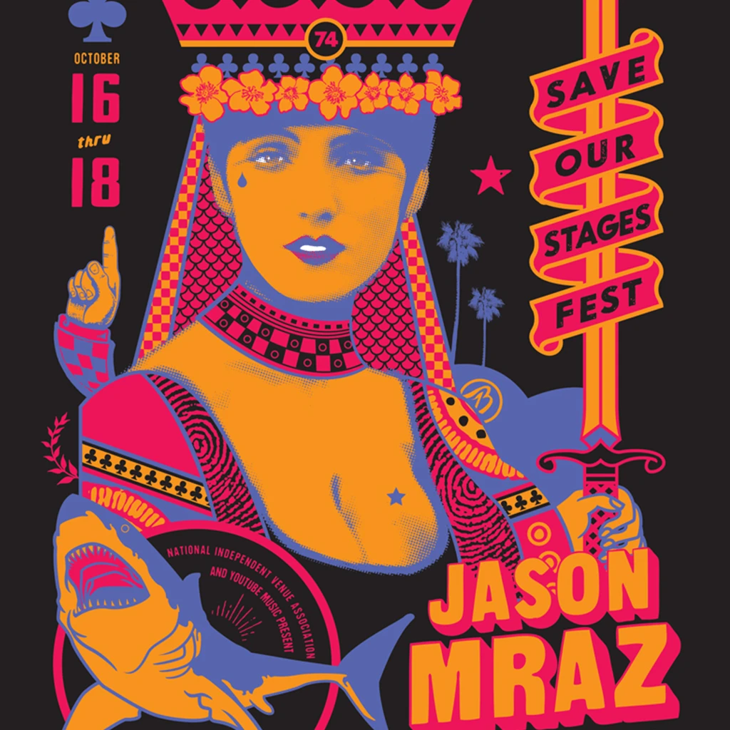 NIVA Jason Mraz Live At Belly Up Tavern - Hand Screen-Printed Poster New Merch
