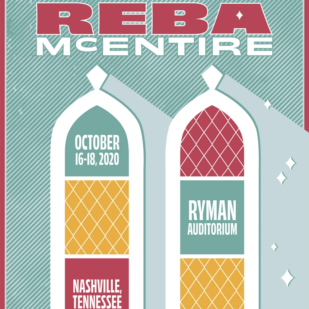 NIVA Reba McEntire Live At Ryman Auditorium - Hand Screen-Printed Poster
