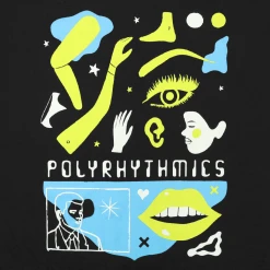 Polyrhythmics Sci-Fi Black Jumbo Tote Bag