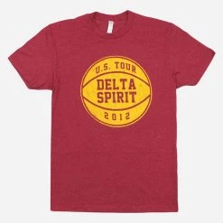 Delta Spirit Basketball Red Poly-Cotton T-Shirt New Merch