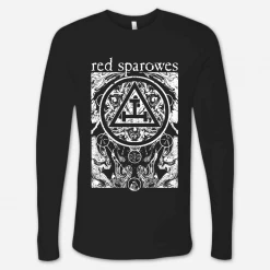 Red Sparowes Circles Black Long Sleeve T-Shirt New Merch