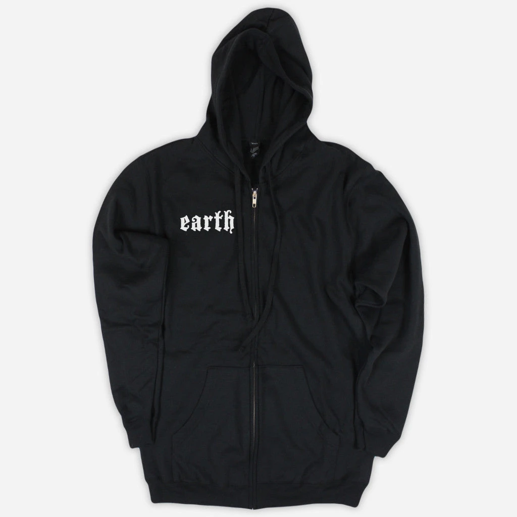 Earth Sigil Black Zip Up Hoodie