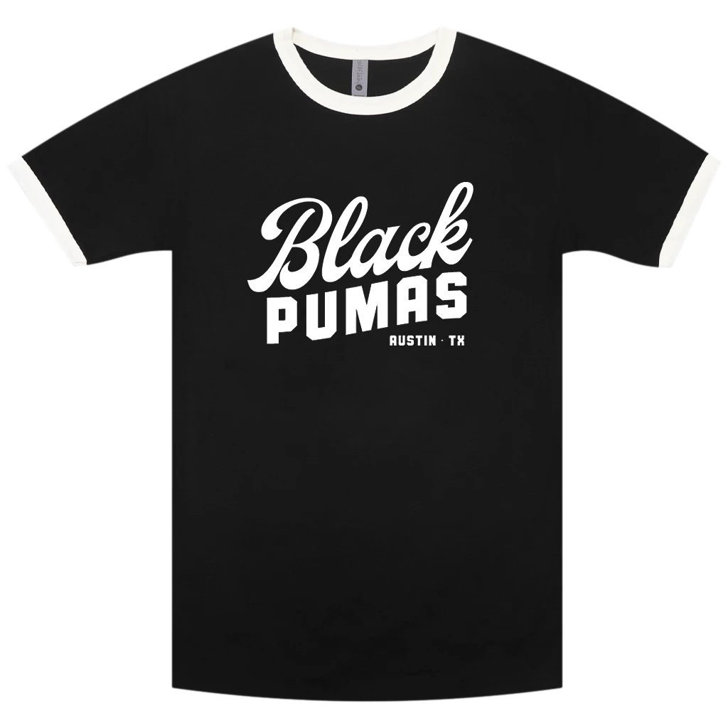 Black Pumas Austin Black Ringer T-Shirt New Merch