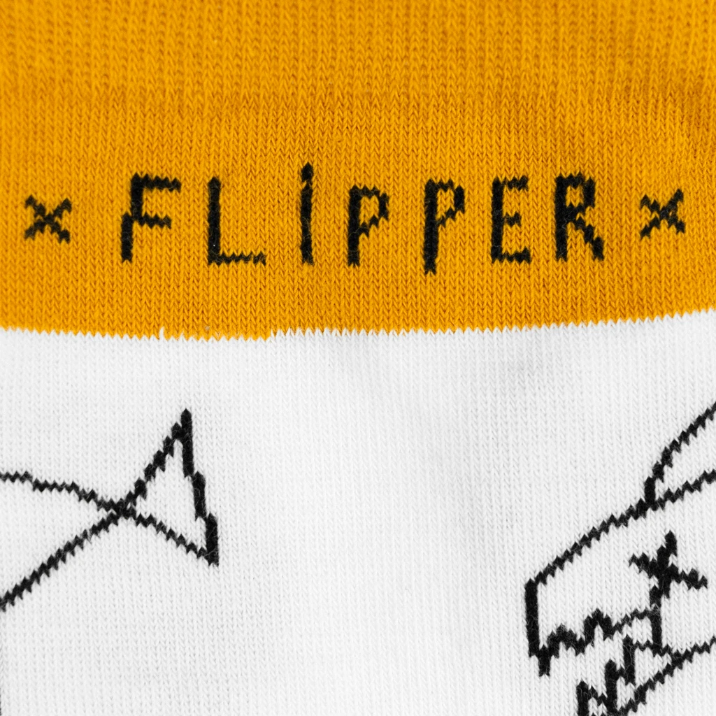 Flipper Fish - Yellow & White Socks