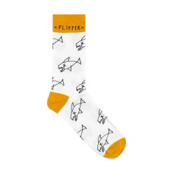 Flipper Fish - Yellow & White Socks