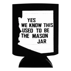 The Rebel Lounge New Merch Mason Jar Black Koozie