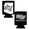 The Rebel Lounge New Merch Mason Jar Black Koozie