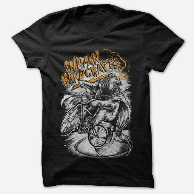 Indian Handcrafts BMX Bear Black T-Shirt